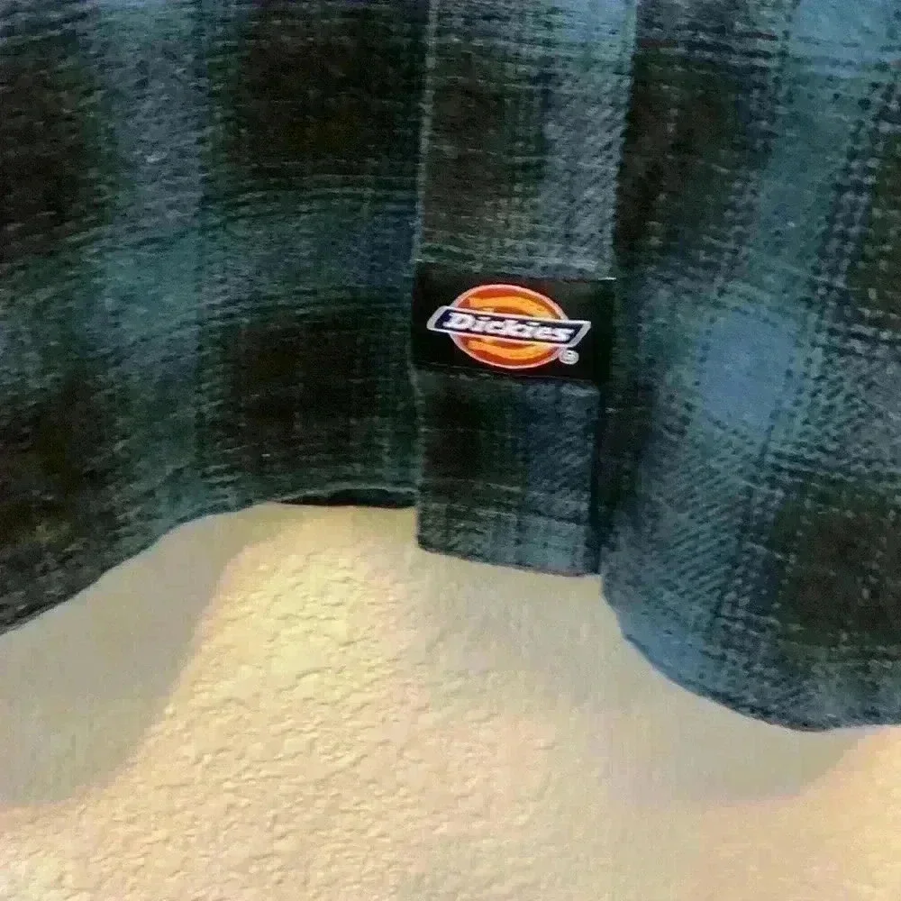 Plaid Dickies Chore Coat sz XL farm ranch fall winter western blue collar cowboy - Picture 5 of 8